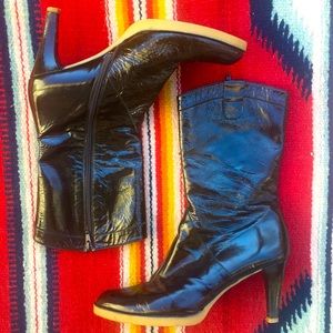 Stuart Weitzman Chocolate Patent Leather Boots